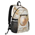 thumbnail image 2 of JIALIOU 14" Laptop Backpack Waterproof Airline Approved Stylish Casual Daypack for Travel Business College Work, Abstract White Geometric, 2 of 8