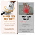 thumbnail image 3 of Copper Tech Plus Golf Gloves Men (2nd Gen) | Copper Compression Joint Support Golf Glove (White/Silver, XX-Large, Right), 3 of 7