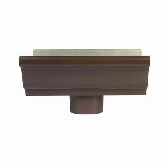 2501019 5 in. K-Style Aluminum Gutter End & Drop  Brown- pack of 12