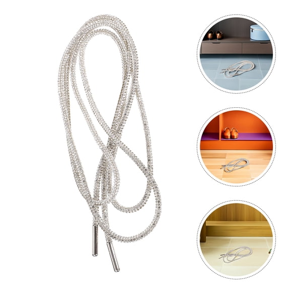 LOLIPPYY 4Pcs Rhinestone Rope Shoe Laces White Sparkly Shoelaces for Sneakers Boots and Tennis