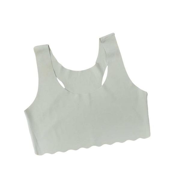 Girls Bras 10-12 Years Old Sport Training Bra Seamless Racerback Soft and Comfortable Underwear Camisole Wireless Cotton Crop Tops Bralettes Army Green 9-13 Years