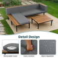 thumbnail image 5 of Harper & Bright Designs Outdoor Seating Group with Table, Patio Conversation Sectional Acacia Wood Sofa Set with Waterproof Cushions for Backyard Poolside, Gray, 5 of 11
