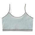 thumbnail image 3 of Girls Bras Kids Toddler Girls Solid Bra Lightweight Seamless Crop Top Sports Training Bra Camisole Style Breathable Soft Girls Sports Bras Blue 9 Years-12 Years, 3 of 6