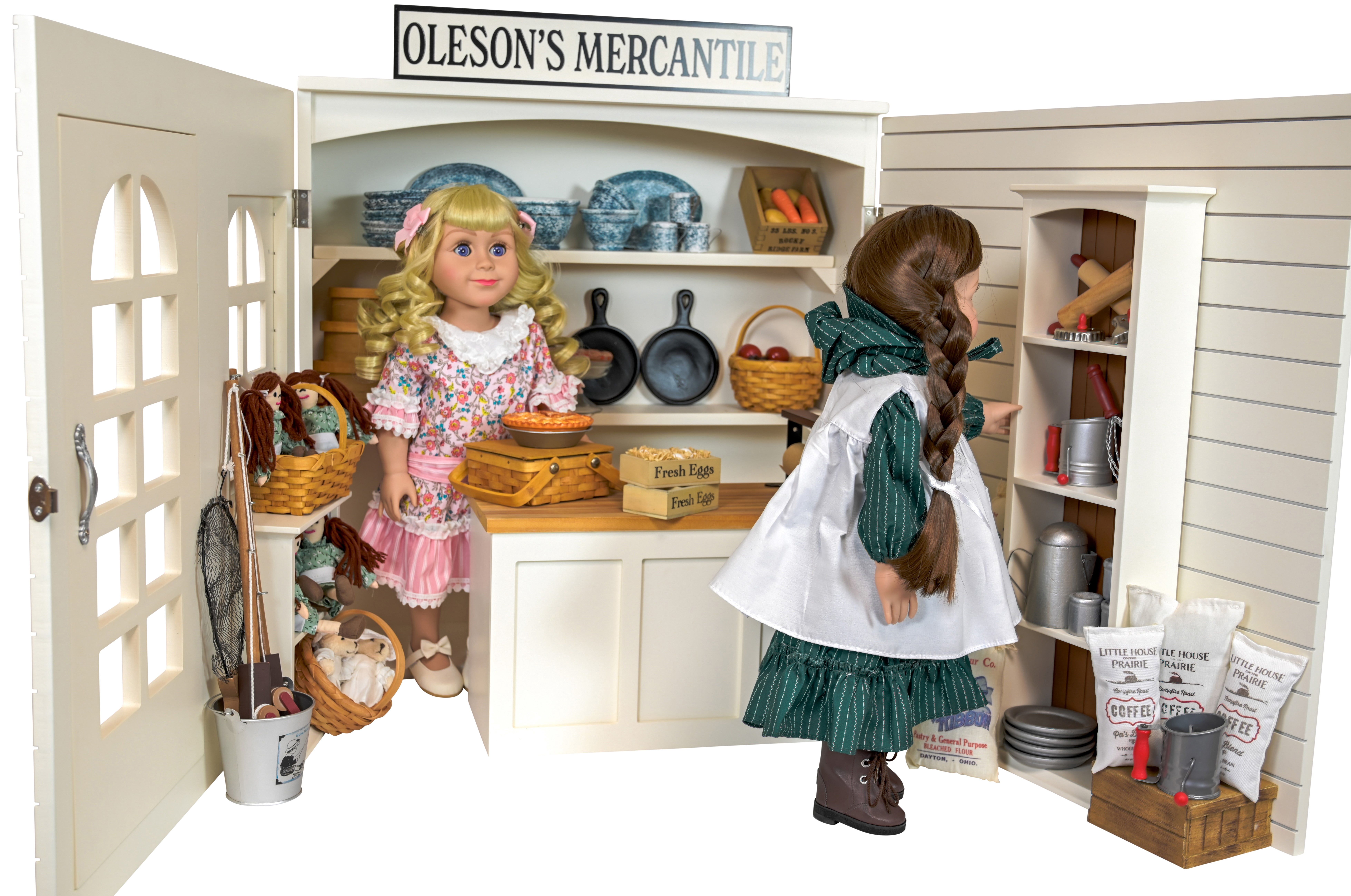 THE QUEEN'S TREASURES 18" Doll Furniture, Little House on The Prairie Oleson's Mercantile General Store Play Set, Compatible with 18 Inch American Girl Dolls, Fully Assembled. ACCESSORIES NOT INCLUDED