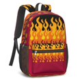 thumbnail image 2 of 17 Inch Lightweight Backpack,PVC Waterproof Oxford Fabric, Ergonomically Designed, with Large Capacity, Fire Flame Baseball Print, 2 of 5