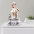 thumbnail image 5 of Chic Girl Figurine Resin Craft Sculpture Decorative Maiden Figure Statue for Desk Arrangement Office Sitting on Suitacase, 5 of 8