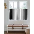 thumbnail image 7 of Half Window Curtain 36 Inches Long, Black Striped Window Treatment Curtain Drapes, Modern Farmhouse Black and White Stripes Small Tier Curtains for Bathroom Over Sink, 27.5"x36", 2 Panels, 7 of 7