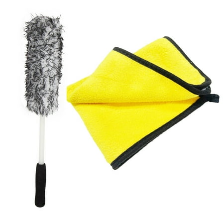 

Car Wheel Brush | Microfiber Wheel Cleaner Brush Car Wash Brush | Soft Hair Wheel Cleaning Brush Wheel Brushes for Cleaning Wheels Tires & Rims with Comfortable Handle