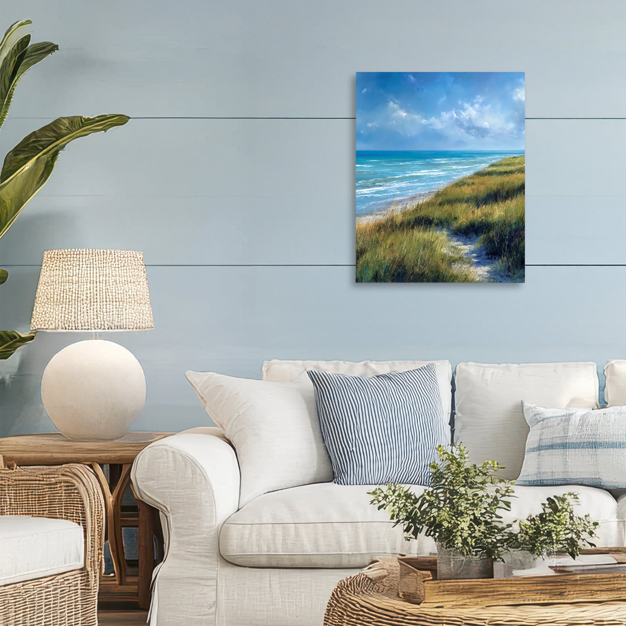 Stupell Industries Coastal Grass & Rolling Waves Canvas Wall Art, design by Franklyn Gregory