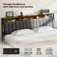 DWVO King Size Bed Frame, Upholstered Platform Bed Frame with 4 Drawers