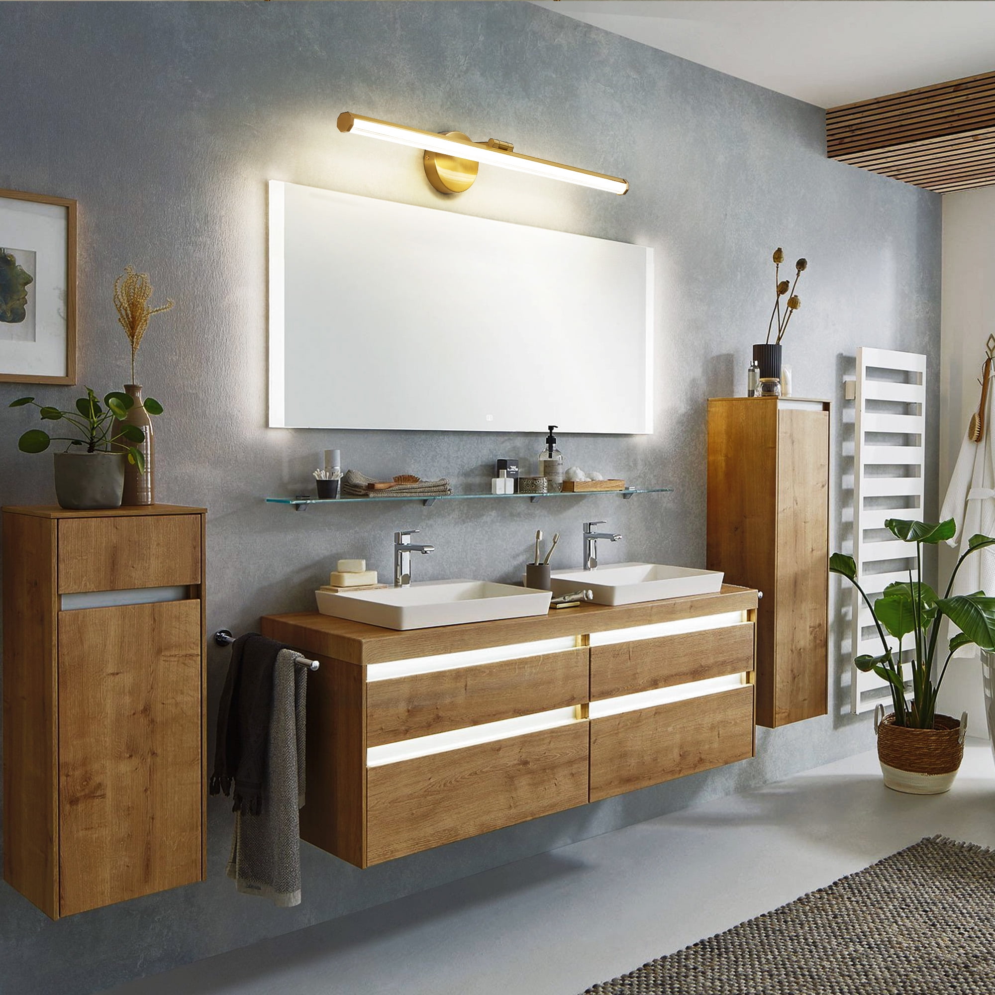 KAISITE Modern LED Bathroom Vanity Light 24W 4000K LED Bathroom Lighting Fixture Angle Adjustable 30 Inch Modern Vanity Light Bar for Bedroom Living Room