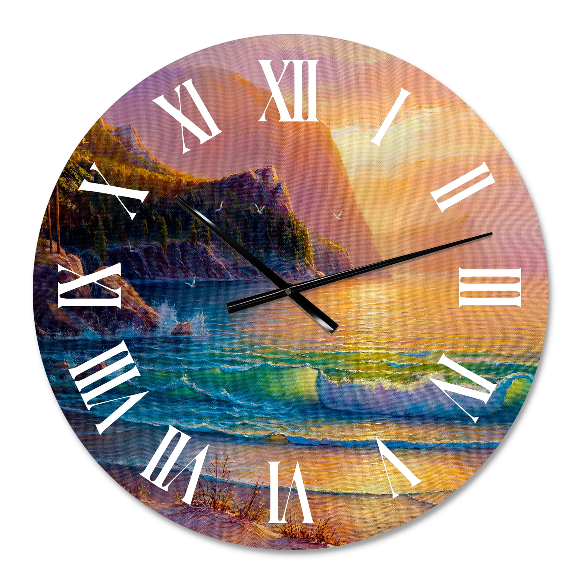 Designart 1 in Quartz Coastal Wall Clock