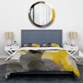 thumbnail image 3 of Designart "Sunlit Yellow with Vivid Gray II" Abstract Bedding Covert Set - Modern White Bed Set With 2 Shams, 3 of 6