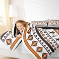 thumbnail image 4 of Homewish Vintage Aztec Geometric Bedding Comforter Set,Rustic Farmhouse Cabin Twin Comforter Sets,White Orange Bedding Set For Adults,Luxury Bedroom Decor Reversible,2-Piece, 4 of 8