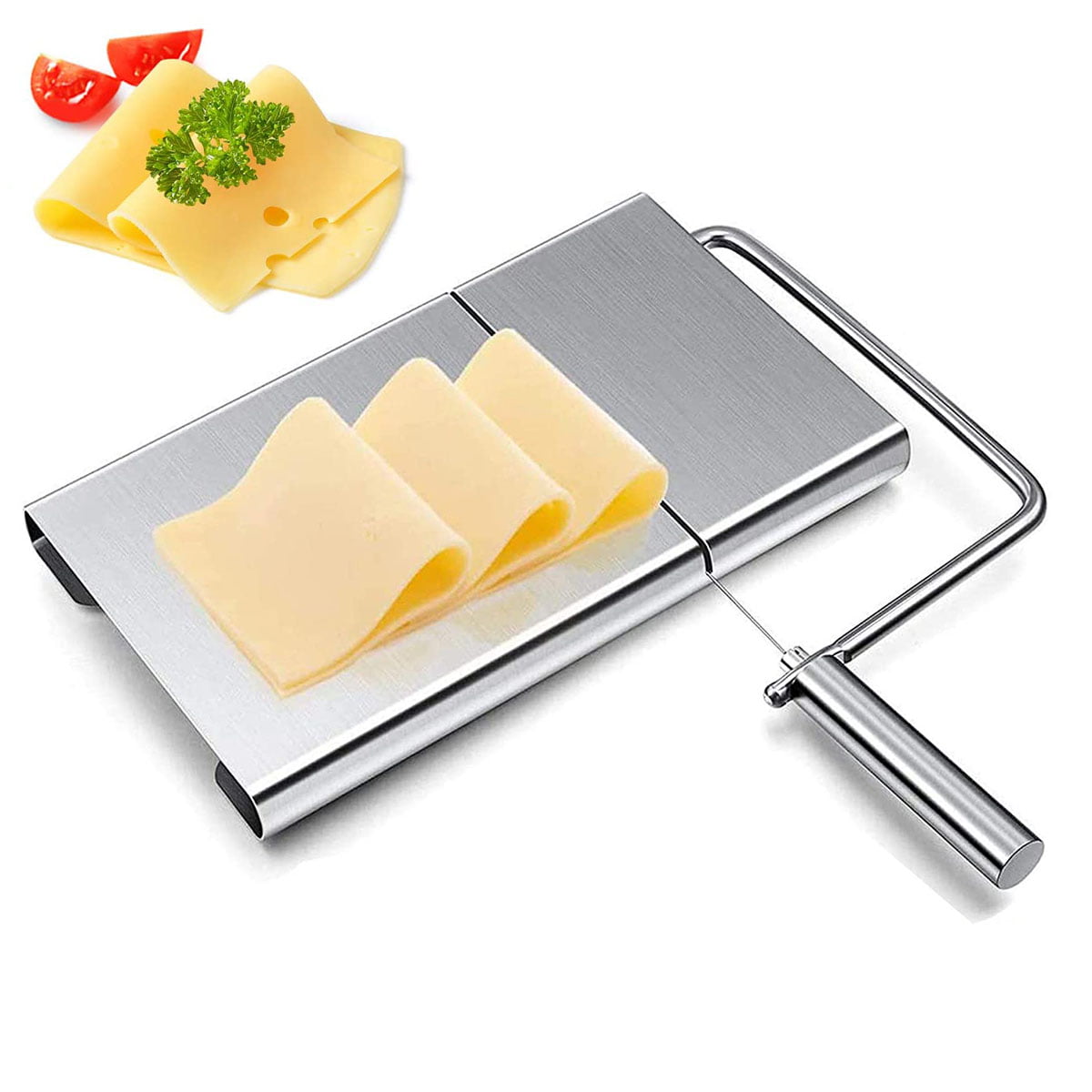 NEW Stainless Cheese Butter Wire Cutter Handle Slicer Tool Easy Clean Design 