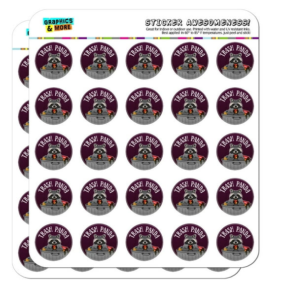 Raccoon Trash Panda in Garbage 1" Planner Calendar Scrapbooking Crafting Opaque Stickers