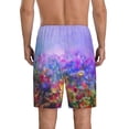 thumbnail image 4 of Lsque Colorful Purple Cosmos Flower Mens Sleep Pajama Shorts,Short Pajama Pants, Cotton Ultra-Soft Knit-Small, 4 of 9