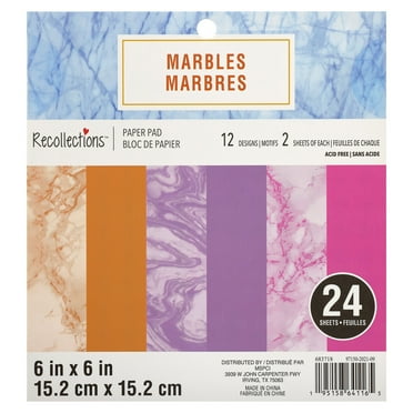 288 Sheets 6" x 6" Marbles Paper Pad by Recollections - Acid Free Paper for Scrapbooks - Invitations - Greeting Cards - and Arts & Crafts - Bulk Pack