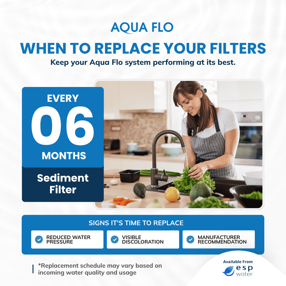 Aqua Flo 41407001 Sediment Filter – Quick Change Pre-Filter for Aqua Flo Platinum QCRO 4-Stage RO Systems – 5 Micron