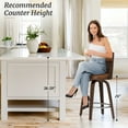 thumbnail image 5 of Dycanpo 26'' Swivel Counter Height Bar Stool with Backs, Wooden for Home Kitchen, Brown, 5 of 11