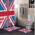 thumbnail image 1 of FMSHPON England Flag Decor 4 Piece Bathroom Set Shower Curtain Bath Rug Contour Mat and Toilet Lid Cover, 1 of 8