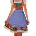 thumbnail image 2 of JOANKDMI Women's Traditional Tavern Maid Costume Floral Dress with Ruffled Pocket Apron for Cultural Festival Event Halloween Carnival Party Dress Up Outfit, 2 of 9