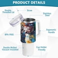thumbnail image 4 of SKYSONIC Insulated Tumblers with Lids and Straws Handles 40oz Water Bottle Weightlifting 2 Travel Mug Reusable Stainless Steel Thermos Vacuum, 4 of 7