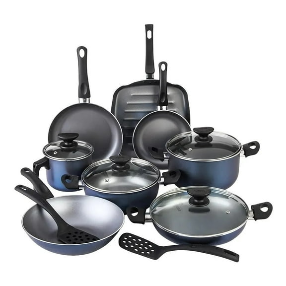 Batería de Cocina de Aluminio Cinsa Balance de 14 Piezas Azul Metálico