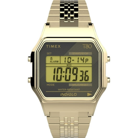 Timex Timex 80 Gold-Tone Digital Unisex Watch
