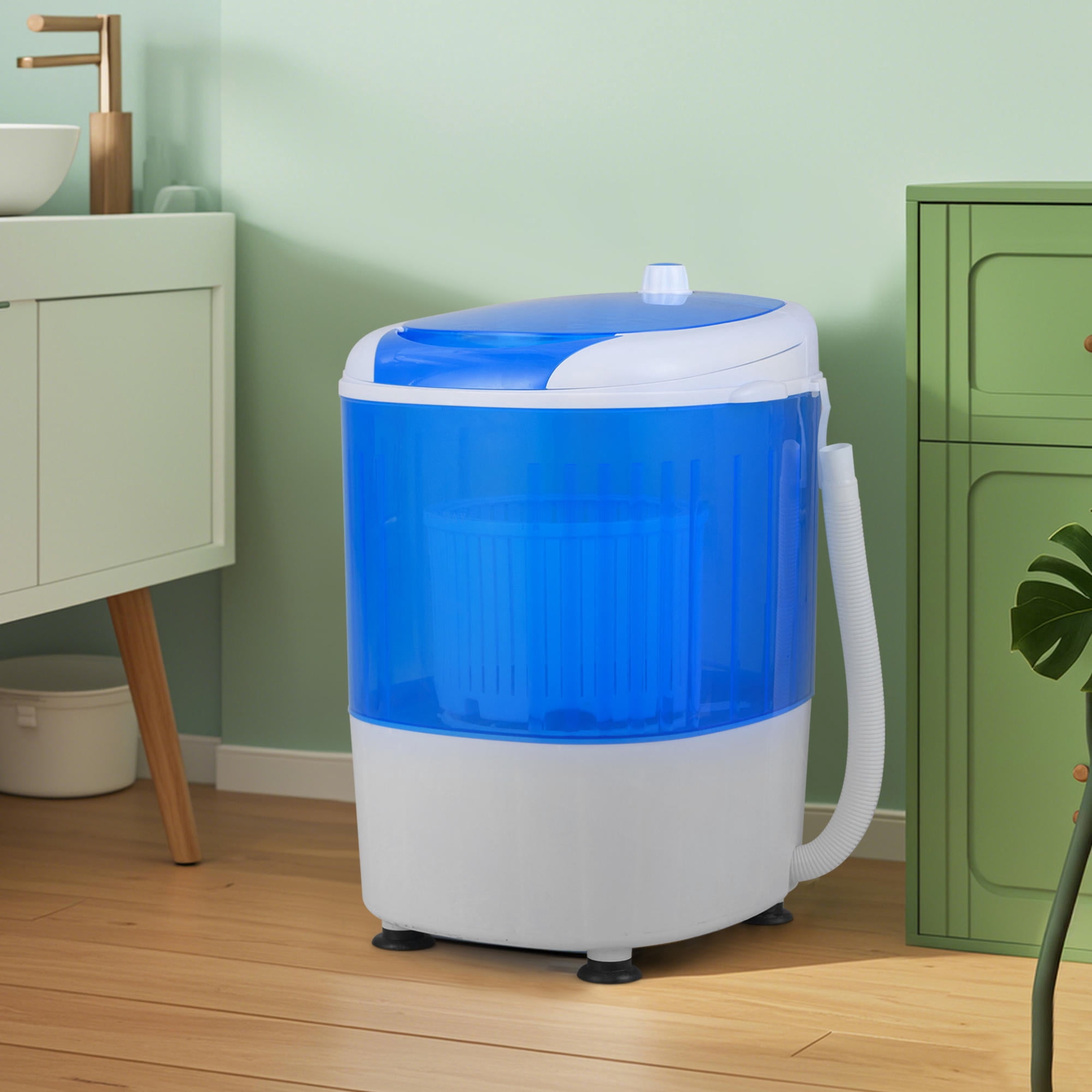 5.5 Lbs Portable Semi Auto Washing Machine and Spin Dryer with Timer Control and Drain Hose for Dorm Apartment Rv
