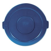 Rubbermaid Commercial Round Flat Top Lid for 32-Gallon Round Brute Containers 22 1/4" dia. Blue