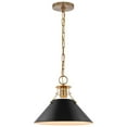 thumbnail image 3 of Nuvo Lighting Outpost 1 Light Medium Pendant Matte Black with Burnished Brass, 3 of 6