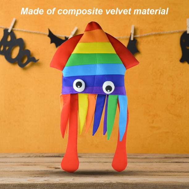 Lindo gorro de seta, gorro de pulpo arcoíris multicolor para accesorios de vestir de fiesta