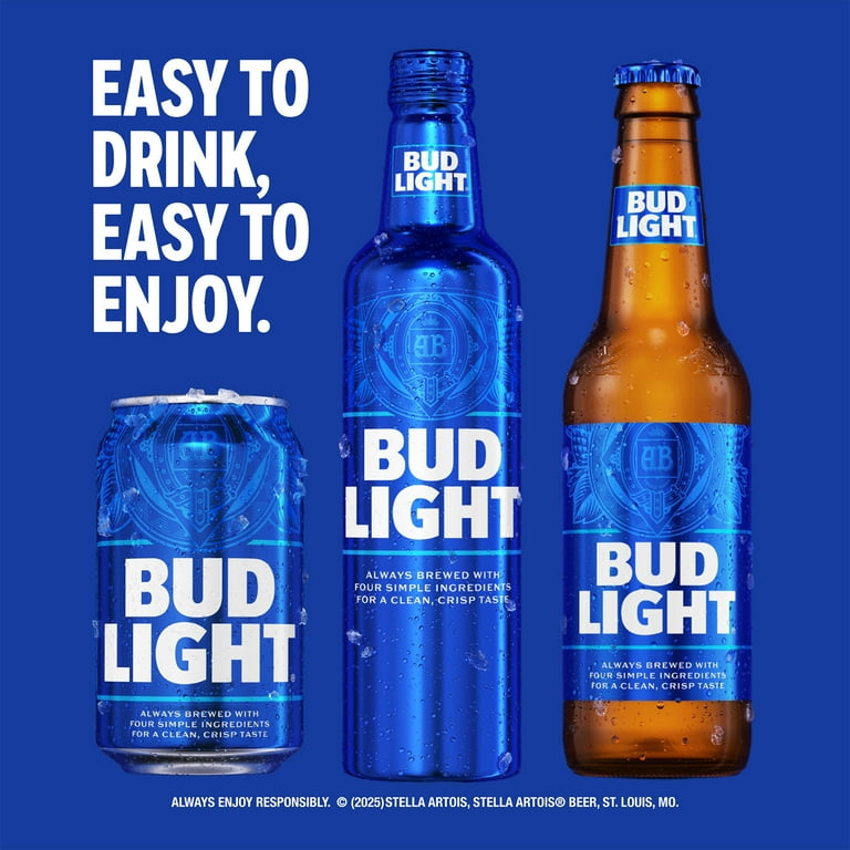 Bud Light American Light Lager Beer 20 pack 12 fl oz Glass Bottles