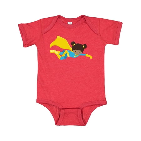 

Inktastic African American Girl Superhero Girl Yellow Cape Gift Baby Girl Bodysuit