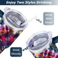 thumbnail image 5 of 40oz Boho Tie Dye Stainless Steel Flip Straw Tumbler Spill Proof Travel Cup Double Wall Vacuum Insulated Coffee Mug with Top Handle, 5 of 6