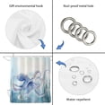 thumbnail image 7 of 54x78 Inch Shower Curtain Decorative Ocean Octopus Bathtub Bath Curtains Fabric Waterproof Bathroom Decor, Coastal Seagrass Blue Nautical Seaweed Small Stall Shower Curtain Set with 12 Hooks, 7 of 7