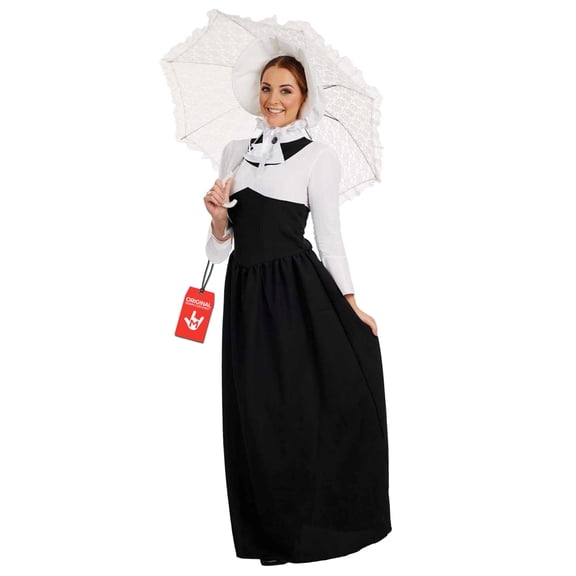 Fun Shack Womens Victorian Lady Nanny Teacher Fancy Dress Costume Book Day Week Halloween Black XL