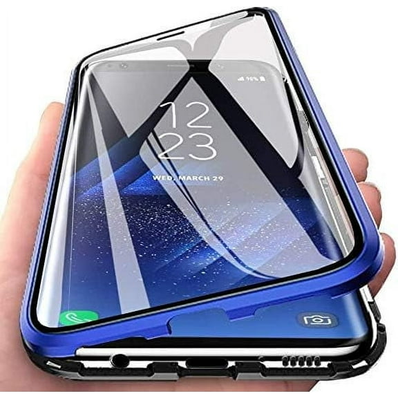 Case for Samsung galaxy S24 plus Magnet Absorption, Clear Full-Body Protection with Built-in Screen Protector,Anti-Scratch Case for Samsung galaxy S24 plus Blue