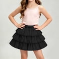 thumbnail image 2 of hoksml Girls Back to School Tiered Ruffle Skirt, Elastic Waist Layered Mini Skirt with Built-in Shorts for Kids, 2 of 9