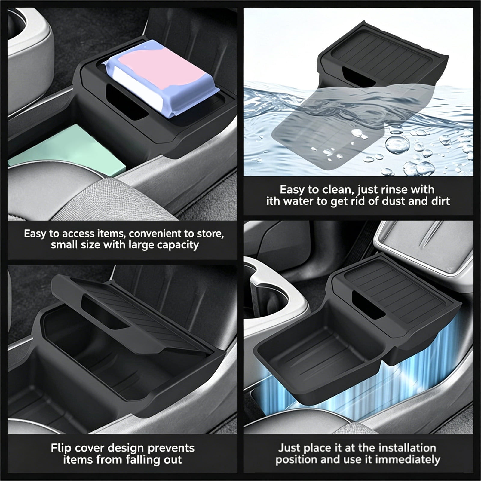 Hersfrd Lower Center Console Organizer Tray for Tesla Model Y Juniper Standard 2025 2026 Interior Storage Insert Tray for Model Y 2025 2026 Accessories
