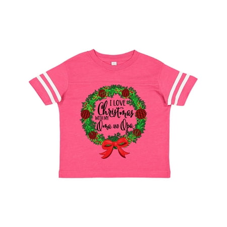 

Inktastic I Love Christmas with My Oma and Opa Wreath Gift Toddler Boy or Toddler Girl T-Shirt