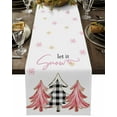 thumbnail image 5 of Christmas Tree Sketch on White Table Runner 13x48in Non-Slip Cotton Linen Table Runners, Gold Pink Winter Snowflake Dresser Scarves TableRunner for Dinner Kitchen Dining Wedding Party, 5 of 9