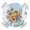 Light Blue Orange White, variant on Western Christmas Round Tablecloth for 36-44 Inch Tables, Fitted Table Cover with Elastic Edge, Vintage Xmas Botanical Wreath Waterproof Outdoor Table Cloth Protector for Patio Garden Dinner Picnic