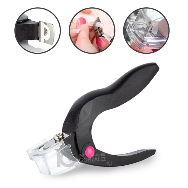 Cortauñas Postizas Nail supply Corta Tip Profesional Acero Inoxidable Negro