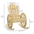 thumbnail image 3 of Patio Wooden Rocking Chair, Wagon Outdoor Rocker Chair, Natural, 3 of 10