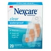 Nexcare Waterproof Clear Bandages, Assorted Sizes, 20 Count