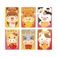 thumbnail image 1 of simhoa 6pcs Chinese Red Envelopes New Year Packets Ox Hongbao Envelope 2021 Chinese Ox Style7, 1 of 3