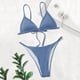 thumbnail image 2 of Gibobby Conjunto de Bikini para Mujer Traje de baño para mujer Bikinis Traje de baño sólido Pantalones cortos para mujer Halter Trajes de baño de dos pie(Azul,M), 2 of 5