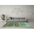 thumbnail image 3 of Ahgly Company Indoor Square Oriental Light Blue Industrial Area Rugs, 3' Square, 3 of 4